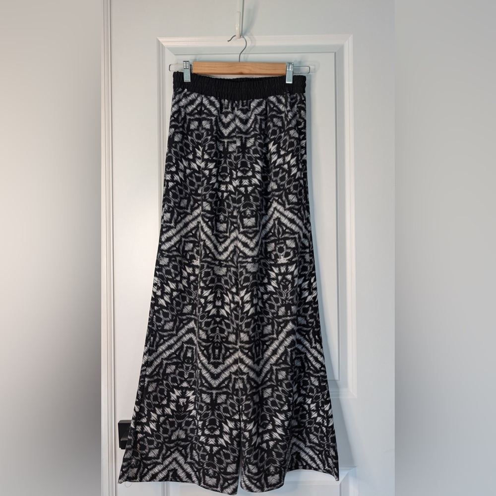 Sanctuary Womens Wide Leg Geometric Palazzo Maximalist Pants Black White Size XS